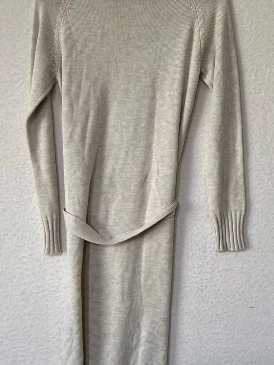 Splendid Cream Tie-Waist Long Sleeve Sweater Dress - Picture 7 of 7